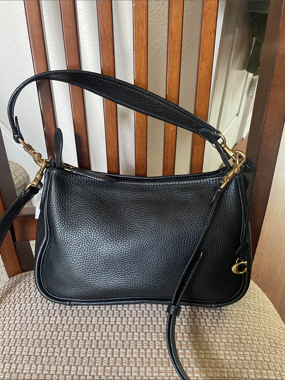COACH Cary black leather crossbody